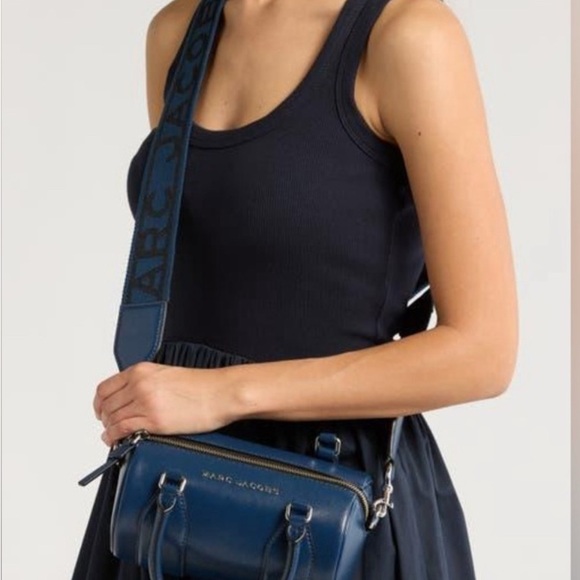 NEW- Marc Jacobs Small Barrel Satchel Bag- Azure Blue - Picture 6 of 14